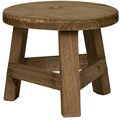 Goodtimer Tabouret pot fleur - Petit support rond bois paulownia haut repos-pied Pour intérieur ou extérieur Décoration rustique