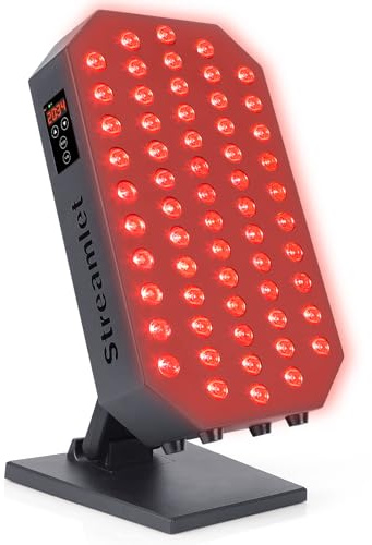 Streamlet Red Light Therapy Panel for Face, Body, 660nm 850nm Near Infrared Light Device with Timer, 60 Dual Chip Clinical Grade LEDs for Skin Health, Recovery, Pain, Improve Sleep, Energy, Anti Aging