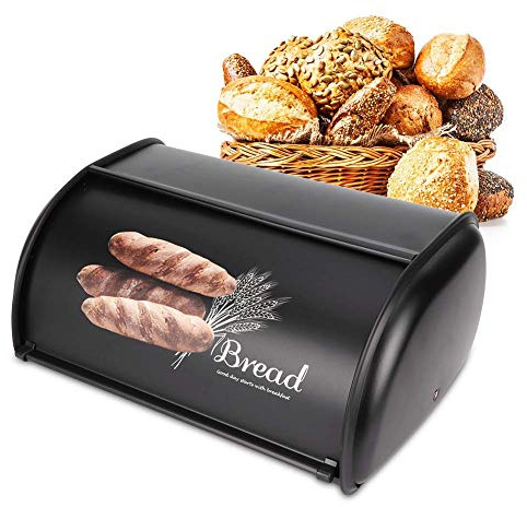 Cocoarm Portapane in Acciaio Inossidabile, Portapane di Grande Capacità, Contenitore per Pane, Panini, Biscotti, 34 x 23 x 14,5 cm (-3118200050012)