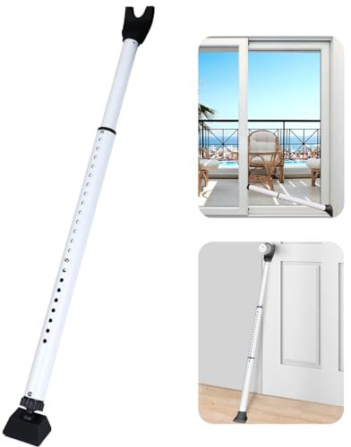 Barre de sécurité réglable de 68 à 1100 cm - Barre de sécurité pour porte coulissante - Arrêt de sécurité - Barre de sécurité intérieure - Émetteur de porte pour fenêtres et portes