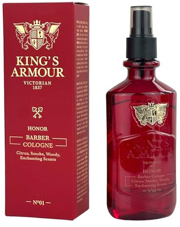 King's Armour HONOR Barber Cologne After Shave Spray - Citrus, Smoke & Wood Notes, Enchanting Fragrances - Luxury Fragrance from UK - Elegant Gift for Men - 250ml