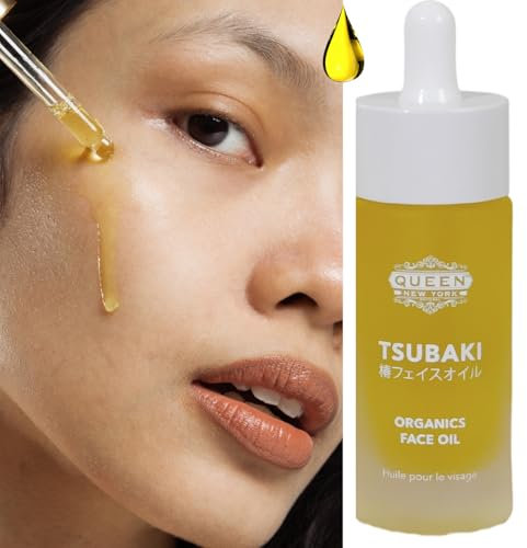 QUEEN TSUBAKI FACE OIL – Organic Japanese Tsubaki Facial Oil Elixir, Inspired by Japanese Beauty Rituals for Radiant, Youthful Skin | Anti-Aging, Dewy Glow Hydrating Face Moisturizer | 1.01 fl oz
