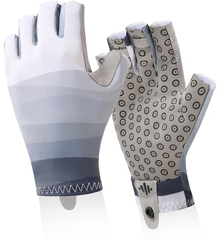 BRILISLE UPF 50+ Sun Gloves Uv Protection,Fingerless Men Women Gloves for Fishing Glfing Kayaking Hiking Sailing Driving
