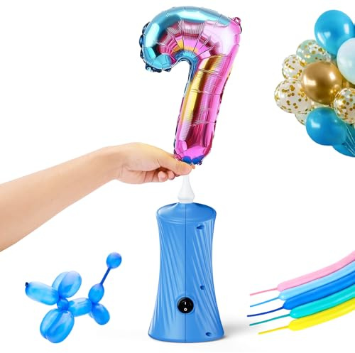 Balloon Pump Electric Balloon Pump Electric Portable Balloon Pump Balloon Blower Machine, Portable Long Animal Foil Balloons Pump Blower Machine Blue 110-120V 30W for Party/Wedding/Birthday Decor