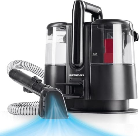 CLEANmaxx Limpiador de tapicería y alfombras Pro | 3 en 1: aspiradora de lavado, alfombras y tapicería | limpiador de manchas para limpieza en húmedo | Aspirador húmedo para tapicería, colchones,