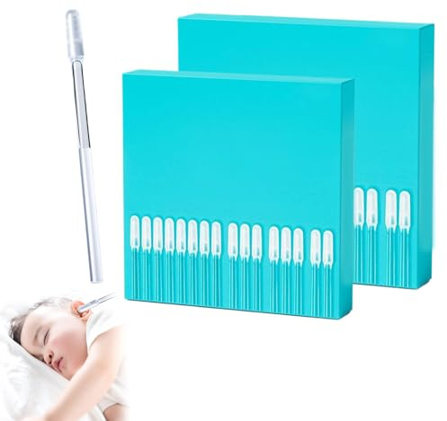 48 Pièces Bâton Nettoyage D'oreille Collant Nettoyage Oreille Outil de Nettoyage D'oreille Adhésif Nettoyeur Oreille Ear Cleaner Ear Wax Removal Tool pour Adultes et Enfants Réutilisable 2 Tailles