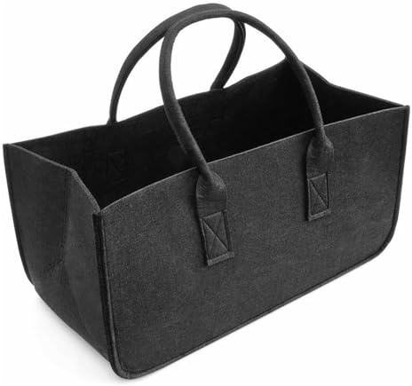 Borsa in Feltro per Legna da Ardere, Cestino Portalegna Pieghevole con Manici, Cesta Porta Legna da Interno Borsa Portalegna Feltro Cestino Portaoggetti per C-amino Giornali Riviste Giocattoli Vestiti