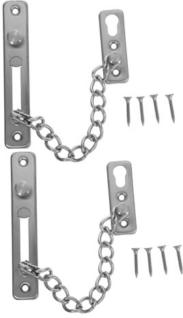 HONITANO 2 ensembles Chaîne de Sécurité Acier Inoxydable pour Porte Intérieure et Extérieure Verrou Antivol Compact et Installation Rapide pour Maison et Hôtel Serrure de Sécurité