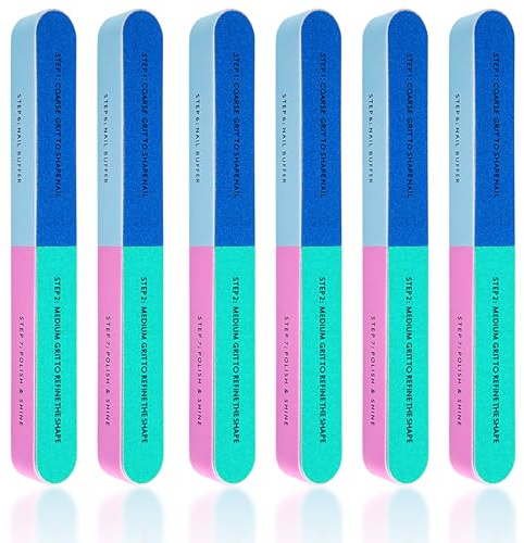 6 limas de uñas naturales – Juego multidimensional para uñas naturales y uñas de gel con lima pulidora, para salones de uñas y cuidado de uñas en casa