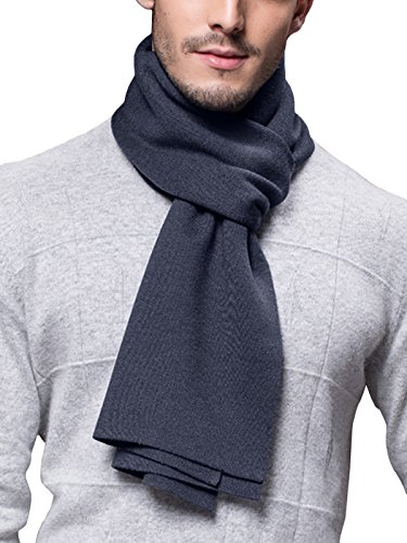 Winter Herbst Herren Strickschal Wolle Gestrickter Schal Warm Weich Einfach Schick Gentleman - 180 * 30 cm Einfarbig Anthrazit Grau