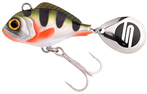 SPRO ASP Spinner UV– Searchbait mit original Gamakatsu Haken zum Angeln auf Raubfisch, Spinnangeln, Farbe:Natural Perch UV