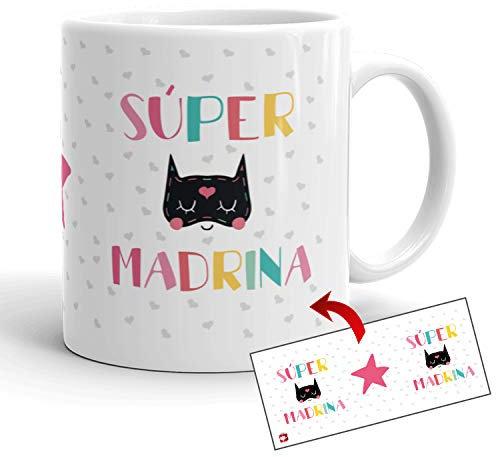 Kembilove Tazas de Cafe Originales – Taza Personalizada Súper Madrina – Tazas cumpleaños – Regalos Originales para cuñados – Tazas de Navidad Familia