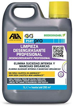 PS87 Pro, Detergente, Desengrasante y Decapante para Limpieza Profesional de pavimentos, Quitamanchas para Gres, Cemento, Piedra y aglomerados no pulidos y Elimina ceras de base de agua, 1L