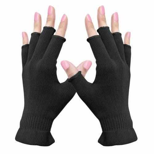 Migliore Wear 2 paia di guanti senza dita, per touchscreen, idratanti, anti UV, per mani asciutte, SPA, protezione UV, nail art
