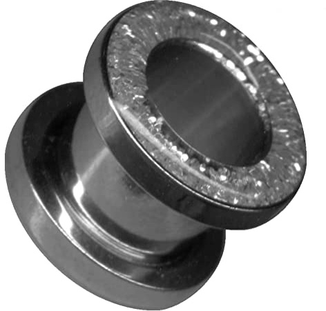 Flesh-tunnel 4 mm – 25 mm kirurgiskt stål 316 l rostfritt stål tunnel piercing öronkontakt dubbel flänsad skruvgänga strassten zirkonia-kristall (8 mm, silver med glitter vit)