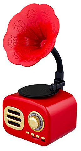 Speakers Retro Bluetooth Speaker, Retro Phonograph Jukebox Vintage Radio Wireless Stereo Retro Speaker, with Bluetooth 4.1 Mini Portable Bluetooth Vintage Speaker Hd Surround Stereo Sound,Red The New