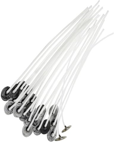 Senda 25 Stück Kerzendochte, vorgewachst, lange Dochte für die Kerzenherstellung (20 cm)