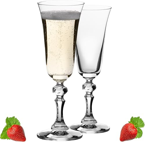 IMPERIAL - Set di 2 calici da spumante, 180 ml, in vetro Crystalline, lavabili in lavastoviglie