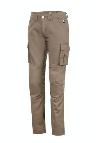 OJ Pantalone da Moto Cargo Lady, Protezioni Certificate su Fianchi e Ginocchia, Tasche Multiple, per Donna (IT, Numero, 44, Regular, Regular, Verde)