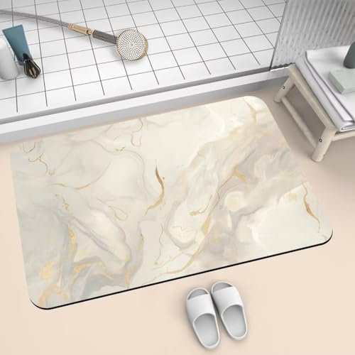 Tappetino da Bagno Antiscivolo 40x60cm Tappeti Tappeto Bagno Piccolo Super Assorbente in Pietra, Tappeto Tappetino Doccia ad Asciugatura Rapida, Sottile, Lavabile Diatomite Bath Mat Shape 2-126