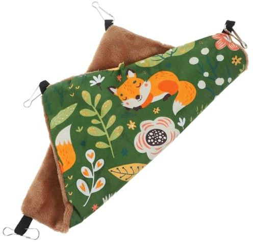 TOYANDONA Hamac Double Couche pour Petits Animaux Fourniture Hamac pour Hamster Lit Chauffant en Tissu Vert Grosse Taille Suspendu pour Cage pour Rongeurs Animaux Compagnons