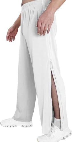 GOUJIAN Men's Jogging Pants, Comfortable Sweatpants With Elastic Waistband, Side Pockets, Straight Leg Opening And Soft Material For Sports Pants M-3XL, Baggy Bottoms Sweatpants sweatpants(White,M)