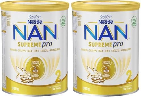 NESTLÉ NAN SUPREMEpro 2 Latte di Proseguimento Polvere da 6 mesi, Latta 800g (Confezione da 2)