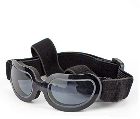 PETCUTE Hund Brille Sonnenbrille wasserdichte leichte UV-Schutz Sonnenbrille für kleine mittlere Hund oder Katze Schwarz
