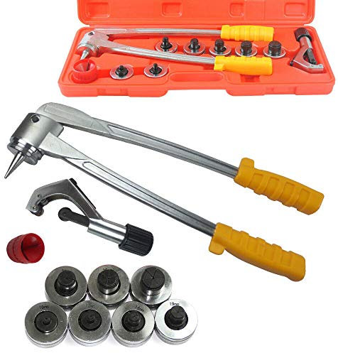 Kangten Rohraufweiter, 11-teiliger Satz mit 7 Aufweitköpfen für Kupfer, Aluminium und andere Weichmetalle, 10-28mm, inkl. Rohrabschneider 4-28mm und Tragetasche