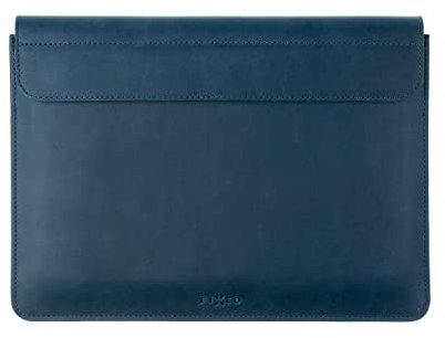 FIXED Oxford - Funda de piel para MacBook Air de 13 pulgadas Retina, iPad y otros dispositivos: funda de piel de vacuno italiana hecha a mano con cierre magnético, forro interior suave, color azul