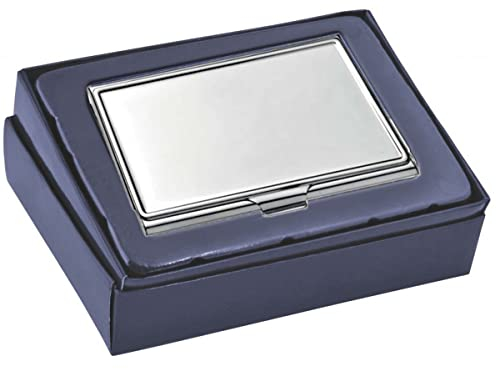 SILBERKANNE Visitenkartenetui Berlin 9,5x6x0,5 cm Premium Silber Plated edel versilbert in Top Verarbeitung. Fertig zum verschenken mit schicker Geschenkverpackung