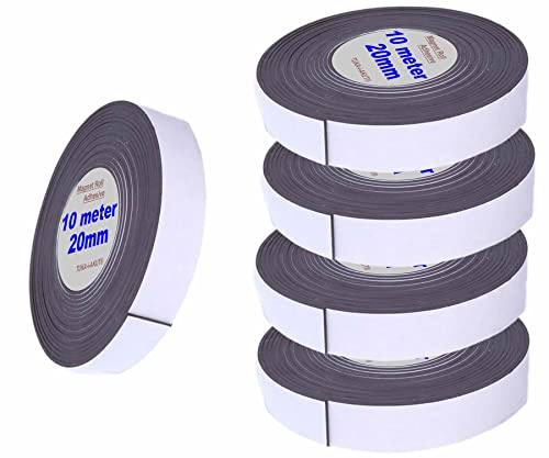 TUKA-i-AKUT 10m x 2cm Nastro Magnetico Autoadesivo, Ritagliabile Banda Magnetica Adesiva, per Magnetizzare Foto Poster o Presentazione, Progetti Artigianali, DIY. Forte Adesivo, TKD9035-2cm