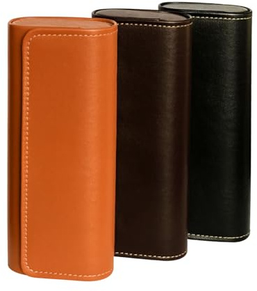 HSYMQ 3 Pcs Glasses Case Hard Shell, Square Leather Hard Eyeglass Case, Unisex Simple Large Protable Eyeglasses Cases