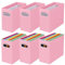 BELLE VOUS 6x rosa Papp-Hängedokumentenhalter - Faltbare dekorative Boxen Aufbewahrung für zu Hause oder Büro - Briefe, Dokumente und Akten - Hängeregister Box - Archivbox