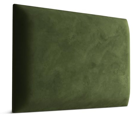 Muralo - Samt Wandkissen Stoff Polster-Paneel für Schlafzimmer Wohnzimmer Bett Wandpolster Bettkopfteil Lendekissen Modern Luxus Gepolstert Magic Velvet (Olivgrün, 60 cm x 40 cm)