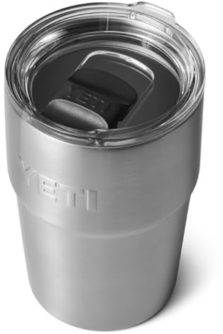 YETI Rambler Cup, Vacuum Insulated Stainless Steel Stackable Cup with Magslider Lid, Stainless Steel, 16 oz (475 ml)