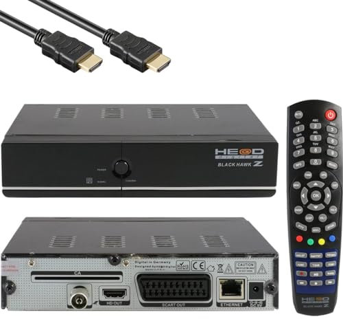 Medialink Head Black Hawk Z Full HD DVB-T2 Receiver (1080p, H.265, HDMI, USB2.0, SCART, Terrestrisch, 10-Bit Unterstützung)