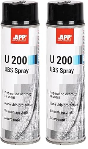 App U200 UBS Spray alla Protezione Sottoscocca Auto | Antipietrisco, Antiruggine e Antirombo Sottoscocca Protezione | Antirombo Sottoscocca Spray in Resina Sintetica e Gomma | 500 ml | Nero