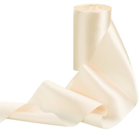 Cinta de satén marfil de 10 cm, extra ancha, 22 yardas de ancho, cinta gruesa de doble cara para boda, silla, ceremonia de apertura, lazos grandes, envoltura de regalos, manualidades florales y