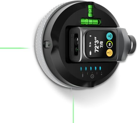 HOZO M-Cube02 Laser Level with 50m Green Laser Measure, 360° Rotating for P2P Laser Measure & Center Finder, Wall Mount Laser Level for Picture Hanging, Renovation & DIY, Bluetooth App, Rechargeable