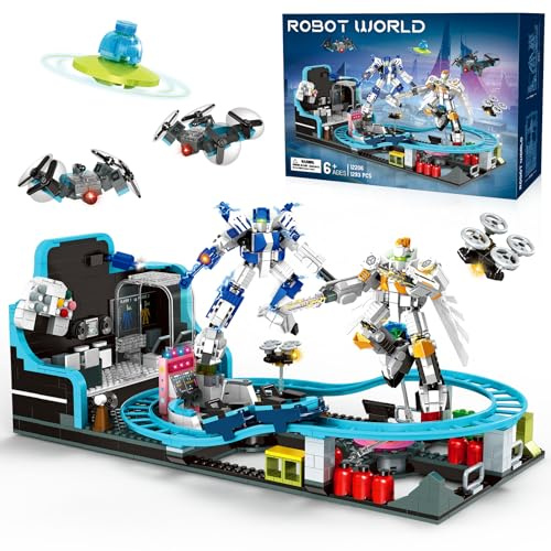 Rongmeiz Bâtiment de sous-verres spatiaux – 1257 pièces – Projet créatif STEM avec lancement de fusées et station satellite, jouets de construction interactifs pour enfants âgés de 6 à 12 ans, cadeau