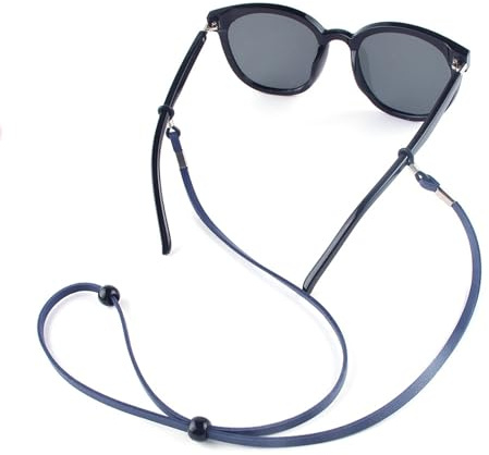 Aufquwk Attache Lunettes - Lanière pour Lunettes - Cordon Réglable Chaîne Simili Cuir pour Hommes Voyage Sport Natation Plein Air