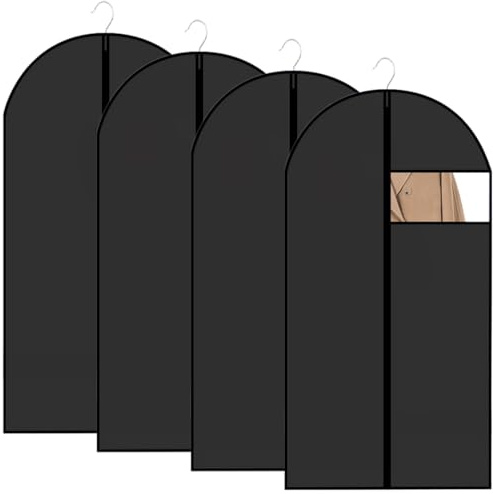 Fundas Para Ropa 3 Piezas, 140 X 60 Cm, Funda Para Traje, Bolsa Transpirable Para Trajes Para Viajes Y Almacenamiento, Protege Contra El Polvo, La Humedad Y Las Polillas