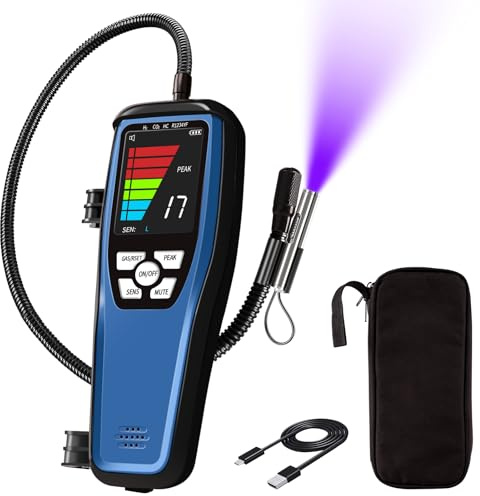 Aprvtio ALD-100 Rilevatore di perdite di refrigerante, fughe di gas refrigerante con batteria da 3000 mAh, Schermo da 2,8 piedi con funzione di allarme, rilevatori di gas per R32 R134a R454B R410A