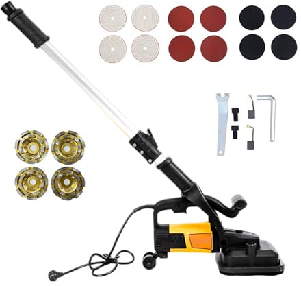 Pulidora de Suelos 3800W con 4 Cabezas de Pulido, adjustment Velocidad Ajustable y Manillar Telescópico, Perfect para Concreto y Mármol, Perfecta para Uso Profesional(230V)