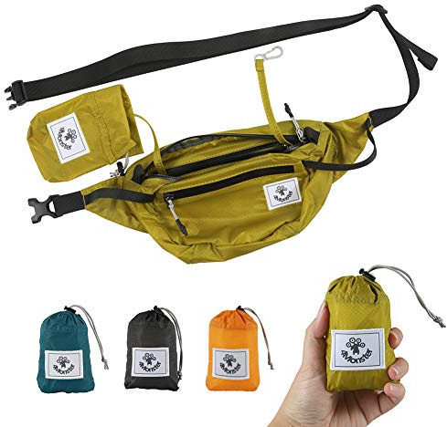 4Monster Hiking Waist Packs Portable,Water Resistant Fanny Pack Bags Lightweight with Adjustable Strap for Outdoor, Workout,Running,Hiking,Traveling,Biking,Camping and Fishing (Yellow green, 2L)