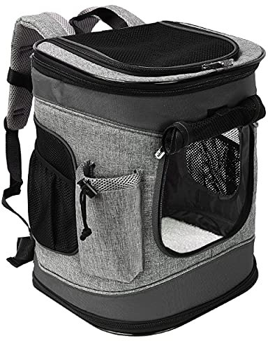 Kato Tirrinia Haustier Hund Träger Rucksack, Haustier Tragetasche mit Mesh für mittelgroße Hunde Katzen, 1.5lbs Welpen Träger tragbare Reisetasche