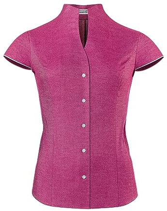 Vincenzo Boretti Camicia-Blusa Elegante, Taglio Abbastanza Aderente, Colletto Alto, Senza Maniche, in Tinta Unita, Facile da Stirare