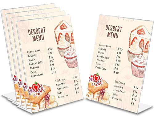 OSIMIG DIN A5 Aufsteller Acryl 5 Stück, L-Ständer Acryl Tischaufsteller A5,Plexiglas Werbeaufsteller L-Aufsteller,Menükartenhalter aus Glasklar Acryl für Cafe,Ausstellungen,Büro,Restaurants,Fotos