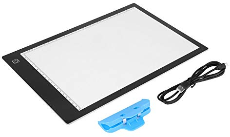 Ejoyous Led Licht Pad A4, Leuchttisch LED Zeichenbrett Einstellbare Helligkeit Ultra dünn Leuchtplatte mit USB Kabel, für Diamond Painting Künstler Skizzieren Animation